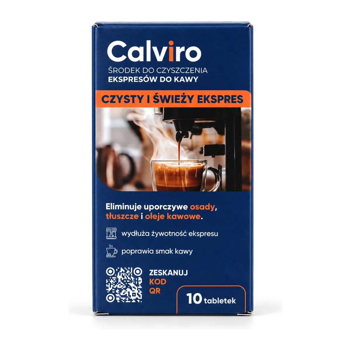 Pudełko Calviro, środek do czyszczenia ekspresów do kawy, 10 tabletek