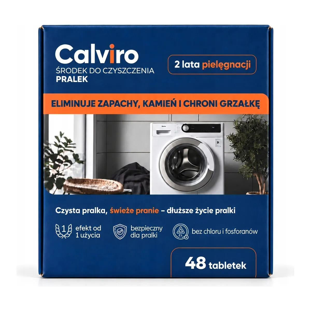Pudełko Calviro, środek do czyszczenia pralek, 48 tabletek