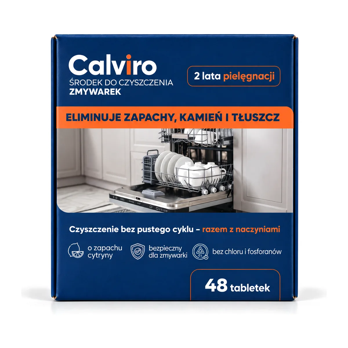 Pudełko Calviro, tabletki do czyszczenia zmywarki, 48 tabletek
